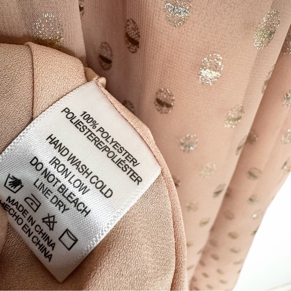 Anthropologie BHLDN Metallic Dots Paris Maxi Dress Gown Pink Size S - Picture 8 of 11
